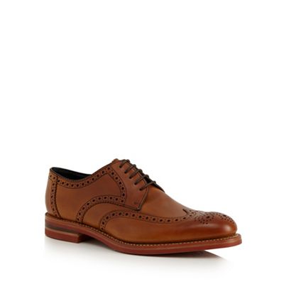 Loake Big and tall tan leather lace-up brogues